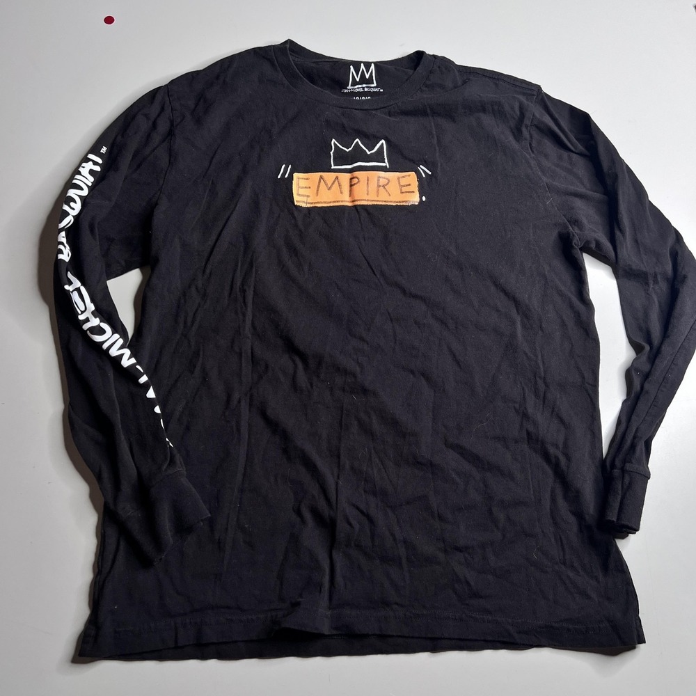 Jean-Michel Basquiat Empire Crown Graphic Long Sleeve T-Shirt Black Mens Large